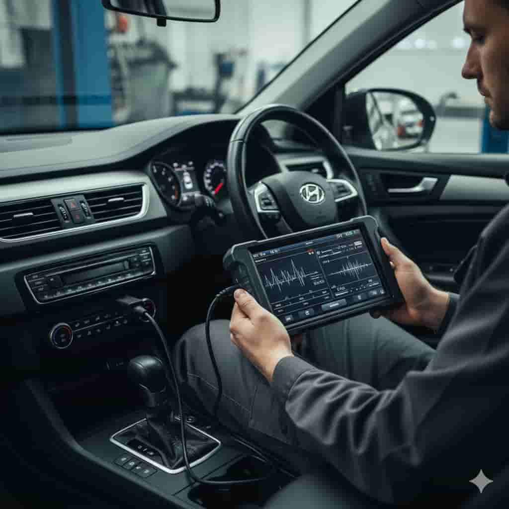 Diagnostic scan tool in a vehicle interior